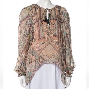 Chufy Asymmetrical Tie Front Blouse Memories of Arizona